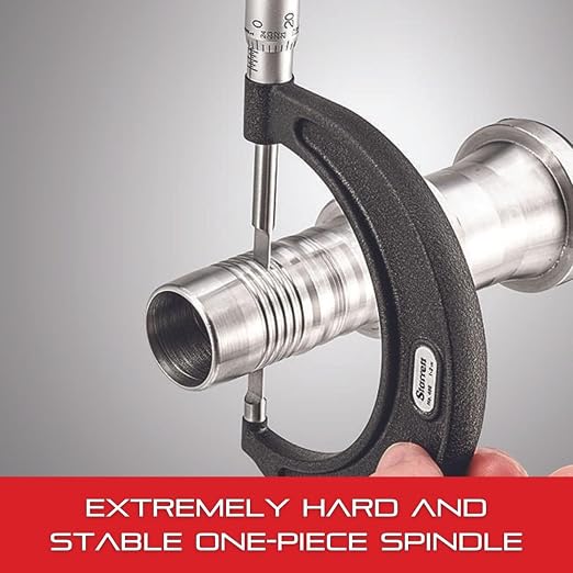 Starrett Outside Micrometer Set with One-Piece Friction Thimble, Satin Chrome Finish and Tapered Frame - Quick and Easy Adjustment, 0-6" Set Range, .001" Graduation - S436.1CXRLZ