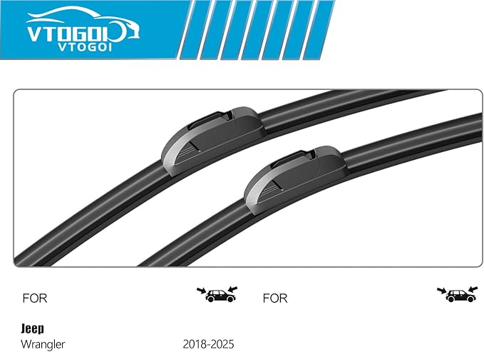 OEM Windshield Wiper Blades Replacement for Jeep Wrangler 2018 2019 2020 2021 2022 2023 2024 2025, All Weather Original Factory Quality Front & Rear Wipers Set 16"+16"+12" (Pack of 3)