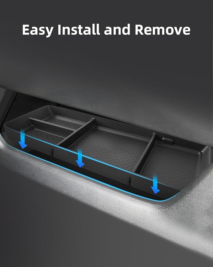 2PCS Center Console Organizer for Chevy Equinox 2026 2025 Armrest Insert Storage Tray with Non-Slip Rubber Mat Chevy Equinox Organiser Accessories-Black(Not for Equinox EV)