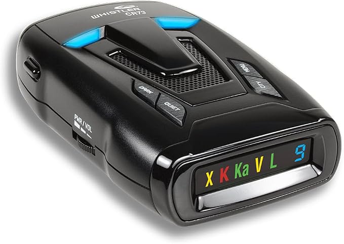 Whistler CR73 High Performance Laser Radar Detector: 360 Degree Protection and Bilingual Voice Alerts, Black