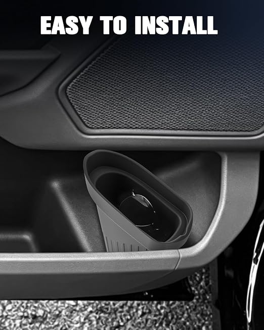 Silicone Car Trash Bin for Door 2026 F150 XLT Car Door Trashcan Trash Holder for 2022-2026 Ford F150 Lightning Accessories (Pro /XLT) Driver & Passenger Side Door Bin Door Pocket Flexible Convenient