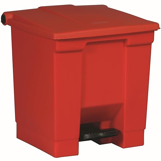 Rubbermaid Commercial Products Legacy Step-On Trash/Garbage Can/Bin, 8 Gallon, Red, for Doctor's Office/Hospitals/Healthcare