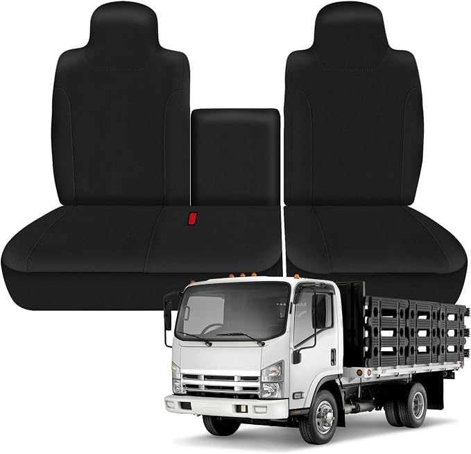 Truck Seat Cover Compatible with 2006-2024 2025 Isuzu NPR Front 40/60 Split Bench Seat Cover