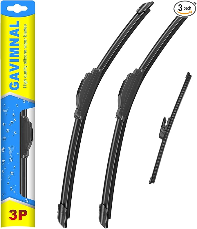 Gavimnal® 26"+18"+9" Silicone Wiper Blades Replacement For Hyundai Veloster 2012-2017,All-Season Front Rear Windshield Wiper Blades(Set of 3)