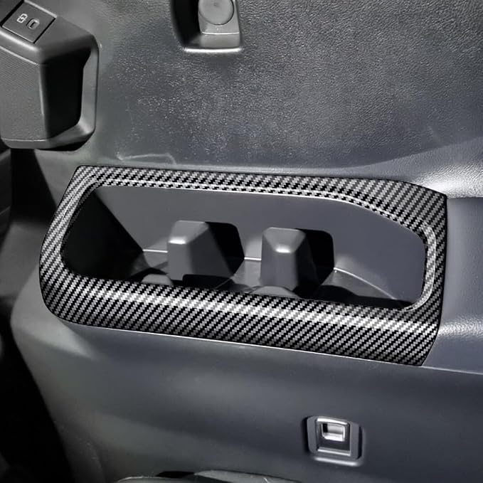 2Pcs Third Row Cup Holder Panel Cover Compatible with Toyota Grand Highlander 2024 2025 2026 Fit for 2024-2026 Grand Highlander ABS Accessories(Carbon Fiber)