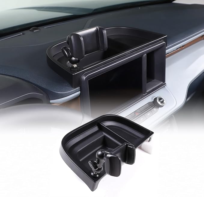 CHEAYAR Dashboard Storage Box Fit for Ford Maverick 2022, ABS Dash Panel Tray Organizer, Dash Tray Phone Holder Mount with Storage Box, Dash Center Console Table Storage Tray (Type A)