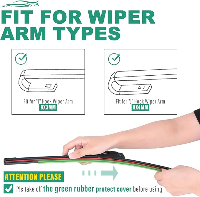 26" 19" 16" Windshield Wiper Blades Replacement for Toyota Prius 2010 2011 2012 2013 2014 2015 Premium All Weather Front Rear Wipers Set - OEM Quality (Pack of 3)