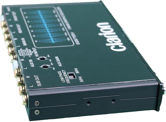 Clarion EQS755V 7-Band Car Audio 1/2-DIN Size Car Graphic Equalizer/Crossover with Front 3.5mm Auxiliary Input, Rear RCA Auxiliary Input and High Level Speaker Inputs