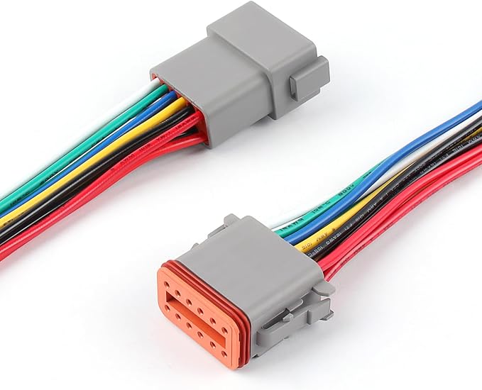 Newdeli Deutsch 12 Pin Connector Kit Waterproof Electrical Connector 16 AWG Male and Female Automotive Wire Connectors for Car Truck Boat, Dt Connector 1 Sets