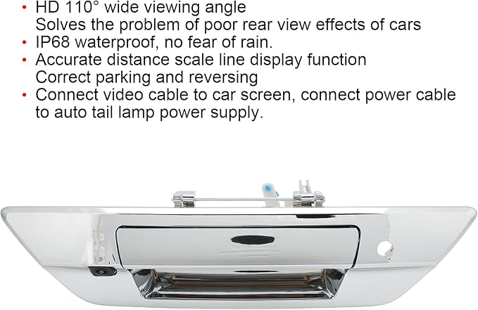 Reverse Backup Camera, Fydun 12V IP68 110° View Angle Night Vision Car Back Up Camera for 2015?2021