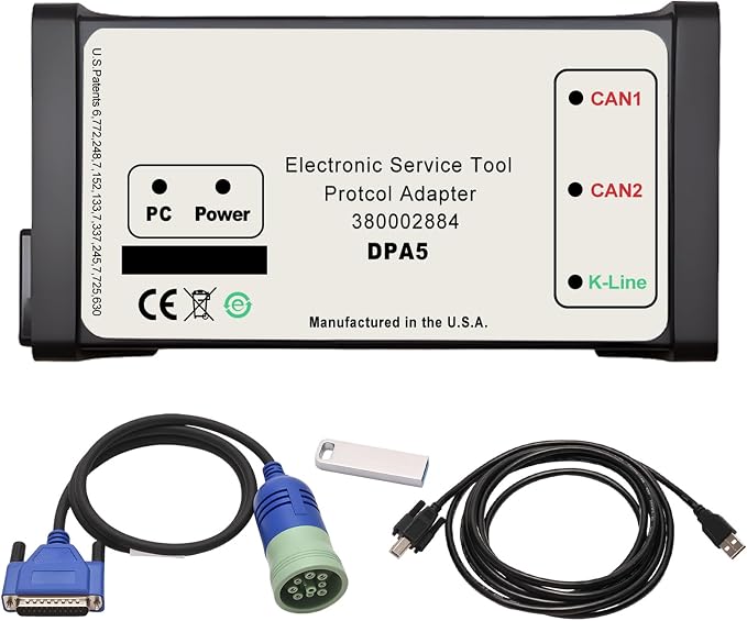 380002884 ESTV8.6 V9.5 V9.8 DPA5 Diagnostic Tool Kit, Dearborn Protocol Adapter 5, Electronic Service Tool forNew Holland Tractor Truck Loader Excavator, EST DPA5 Diagnostic Tool
