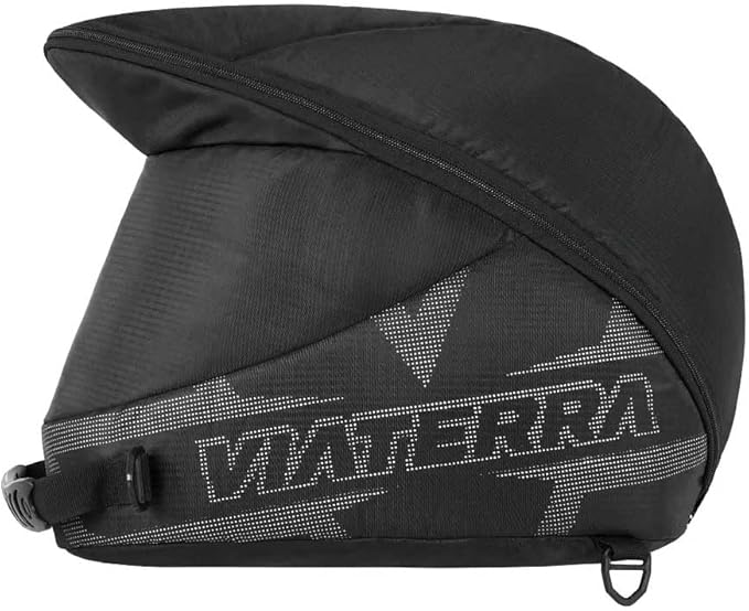 ViaTerra ADV Helmet Bag (Black Grey) I Avoid Scratches & Dirt on Helmet Visor I for Safe Carry & Storage of Off Road Helmets I Lined with Foam Padding