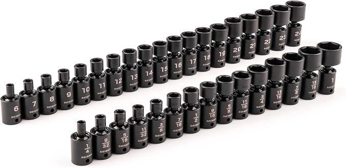 TEKTON 3/8 Inch Drive Universal Joint Impact Socket Set | SID97005