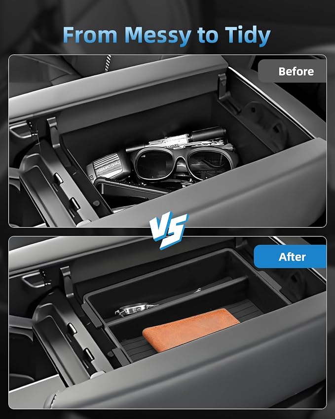 Double-Layer Center Console Organizer + Dashboard Storage Tray for 2024 2025 2026 Lexus TX 350/500h/550h, 2025 2026 Lexus TX 350/500h/550h+ Accessories