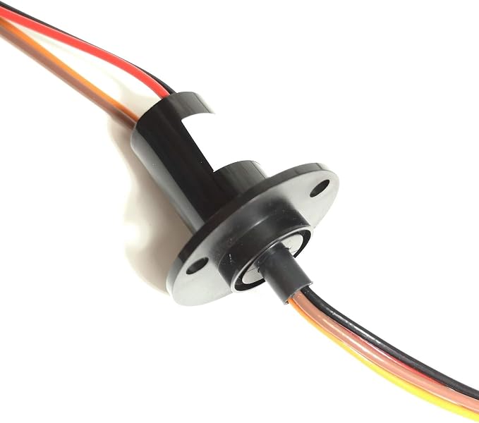 Taidacent 3 Wires 4 Wires 5A 10A 15A 30A Electrical Slip Ring Collector Ring Rotary Electrical Contact Joint Rotary Connector Commutator (4 Wires 15A Diameter 22mm)