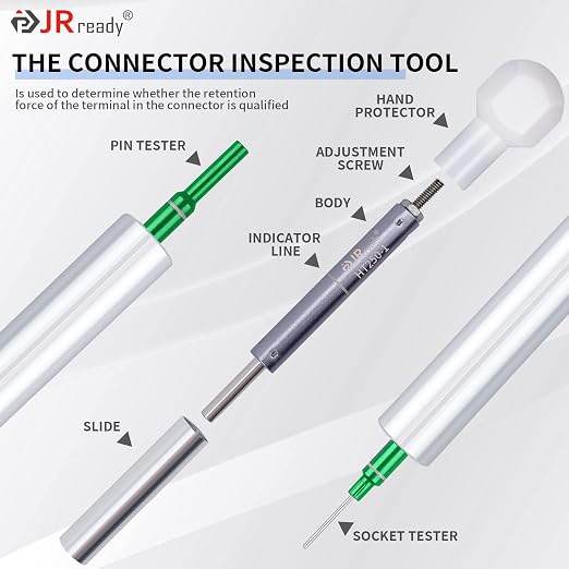 JRready 3-in-1 Contact Tester Automotive Tools,Detachable Electric Shock Tension Test Kit for Electronic Connectors ST5242-HT250 Contact Retention Test Kit