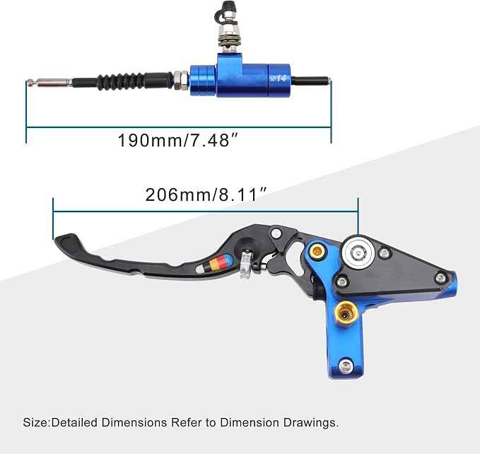 GOOFIT 22mm CNC Motorcycle Hydraulic Clutch Brake Pump Master Cylinder Lever Adjustable Universal for Motorcycle Pocket Dirt Bike ATV 125cc -250cc Vertical Off Road Scooter Blue