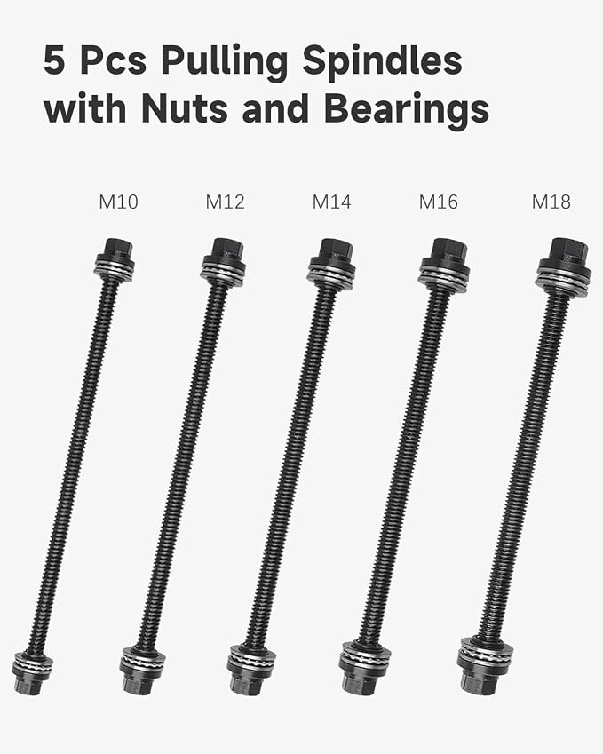27Pcs Universal Press and Pull Sleeve Kit Bush Bearing Insertion Tool Set Impact Bolt and Nut Set