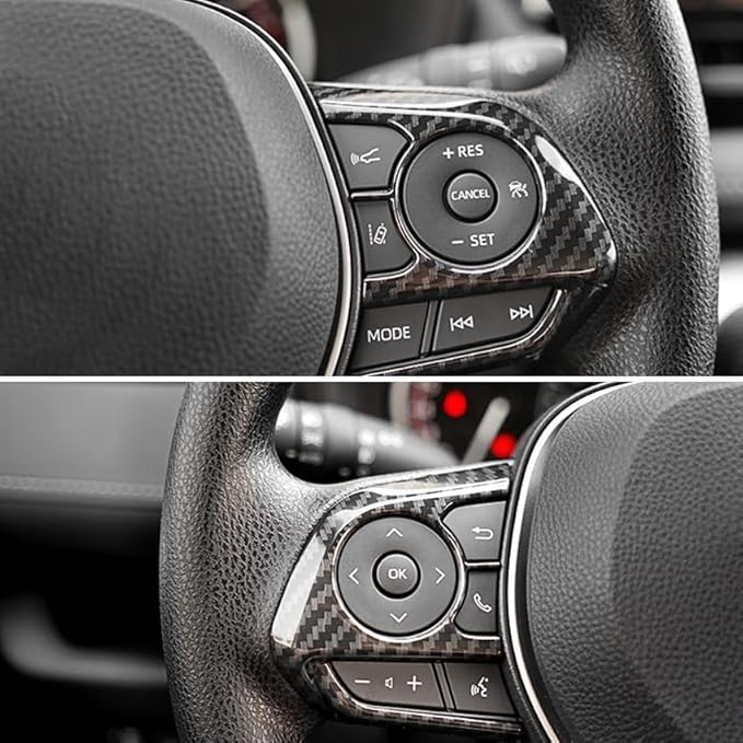 for Toyota RAV4 2019 2020 2021 2022 2023 2024 2025 Wheel Steering Trim Panel Cover Trims ABS Carbon Fiber Pattern