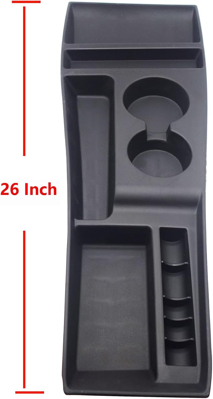 for 2012-2015 Tesla Model S Center Console Organizer Tray, Silicone Cup Holder Compartments Storage Bins fits Model S Accessories