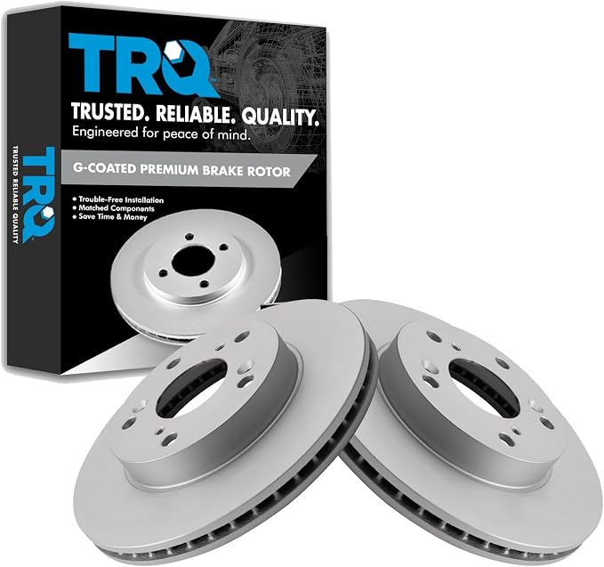 TRQ Front Brake Rotor Set G Coated Vented Compatible with 2013-2014 Acura ILX 2012-2015 Honda Civic