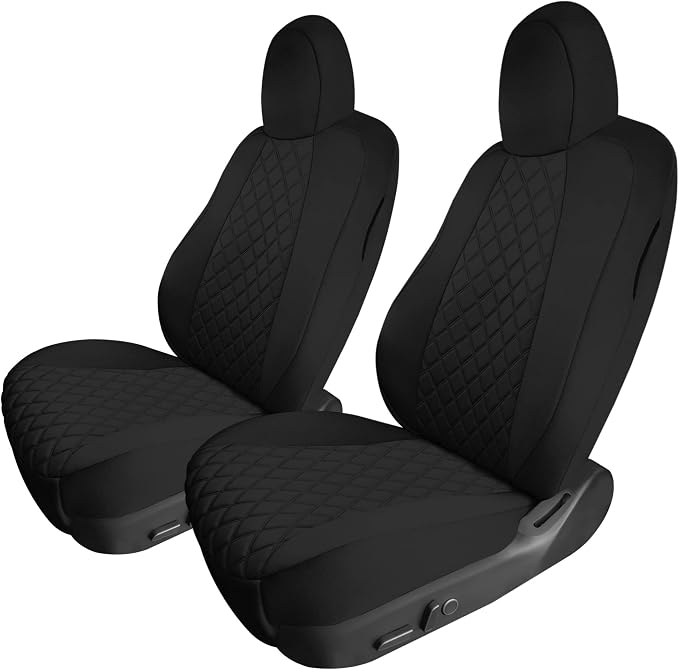 FH Group Custom Fit Car Seat Covers Specifically Made for 2020-2025 Tesla Model Y Ultraflex Neoprene Water Resistant Automotive Seat Covers - Front Set Black