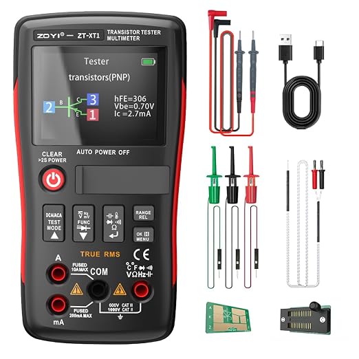 ZOTEK-XT1 2 in 1 Transistor Tester Multimeter, 25000-count Multimeter, Current, Voltage and Resistance Tester, Mosfet Transistor Capacitor SMD Electronic Component Tester, SCR PNP NPN ESR Meter