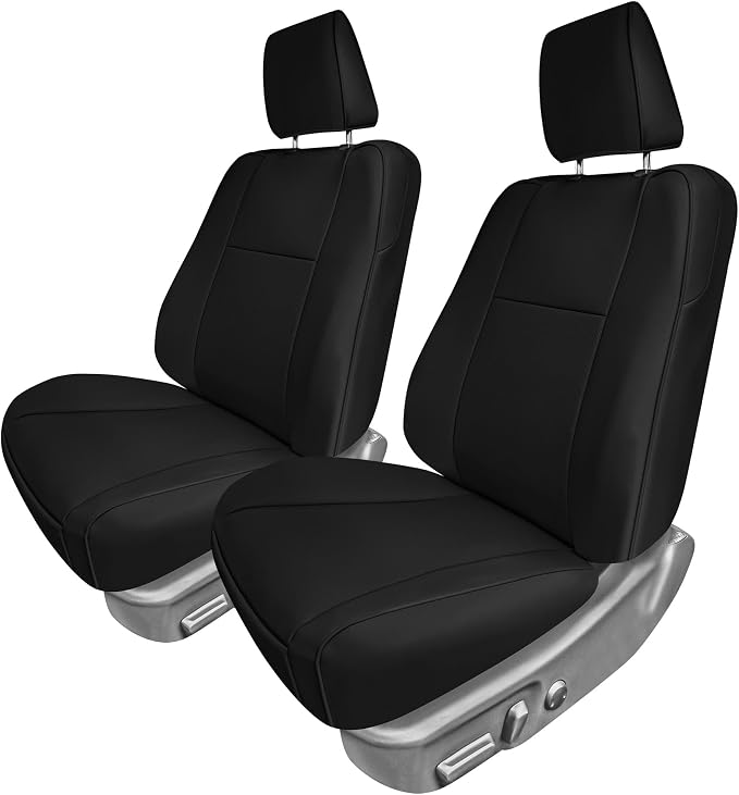 FH Group Custom Fit Seat Covers Specifically Made for 2012-2017 Toyota Camry LE | SE | XSE | XLE - Faux Leather, Waterproof Car Seat Cover, Front Set Black