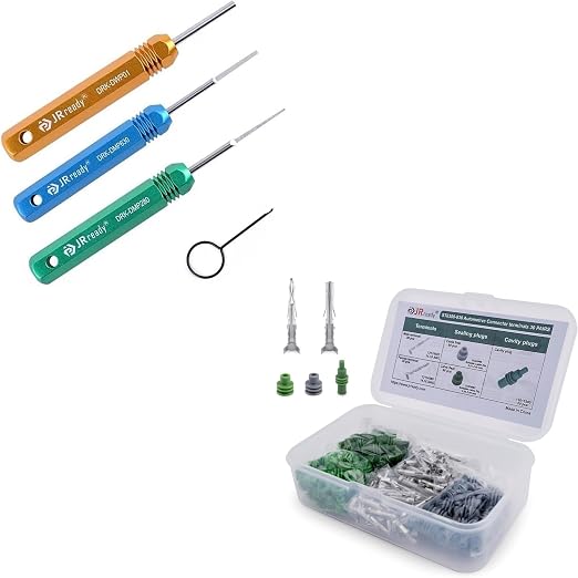 JRready ST5211 Pin Removal Tool KIT for Weather Pack Metri Pack Series Connector Harness terminals and Connector + ST6380-030 Weather Pack Terminal Kit Pins & Sockets 12124582/12124580 14-18AWG