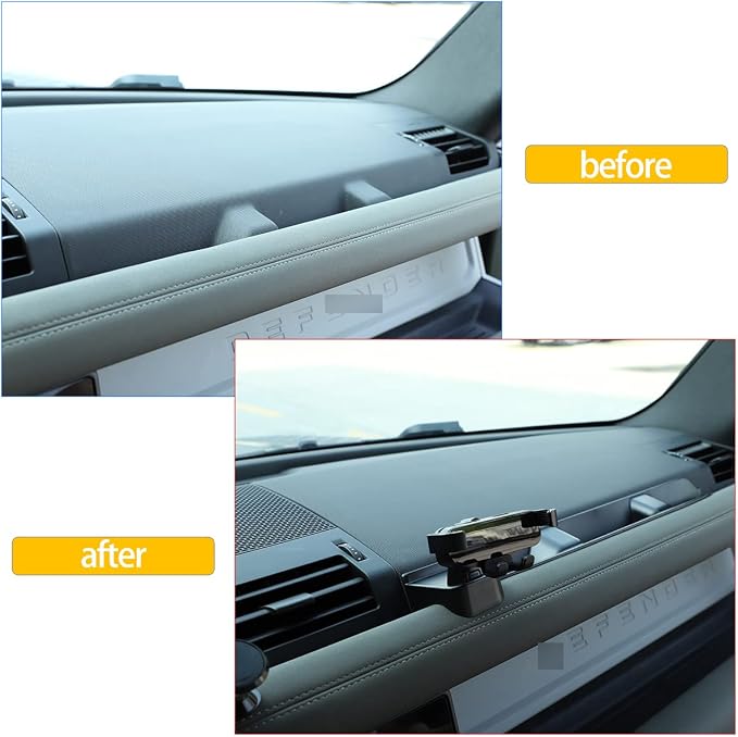 PIUGILH Aluminum Alloy Car Center Console Mobile Phone Holder for Land Rover Defender 90 110 2020-2022 with Glove Box Dash Storage Organizer Car Accessories