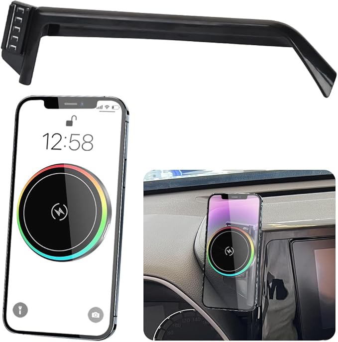 Magsafe Car Magnetic Phone Mount for Toyota Highlander 2020-2026 L LE XLE XSE [only for 8 inch Touch Screen] Auto Accessories Best Cellphone Holder Fast 15W Wireless Charger Cell Phones Stand