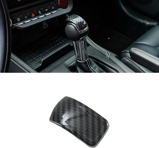 Carbon Fiber Gear Shift Knob Cover Compatible with Ford Mustang 2024 2025