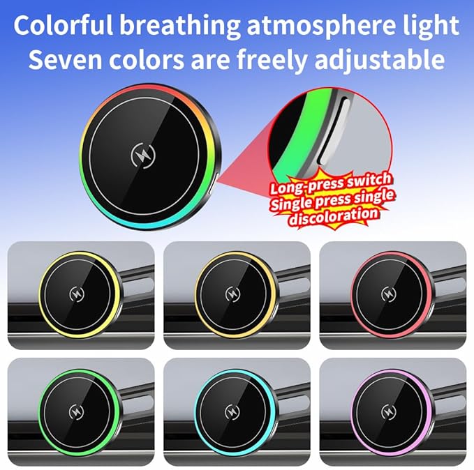 Car Magnetic Phone Mount for Toyota Highlander 2014 2015 2016 2017 2018 2019 Auto Interior Accessories Best Cellphone Holder Fast 15W Wireless Charger Cell Phones Charging Screen Stand Cradles
