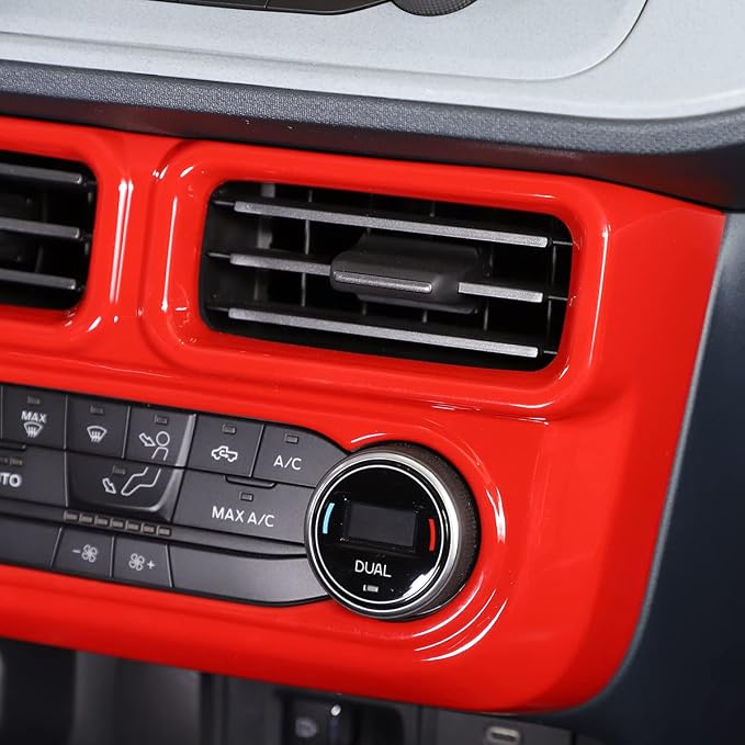 Lcojicep 7PCS Full Set Interior Trim Kit Compatible with Ford Maverick 2022-2024 Central Control air Conditioner Switch Panel Gear Panel air Conditioner Outlet Cover Decoration (Sports red)