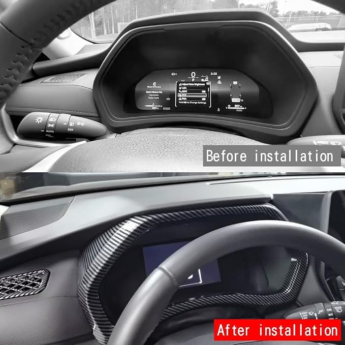 Main Driver Instrument Frame Modification Compatible with Toyota Grand Highlander 2024 2025 2026 Fit for 2024-2026 Grand Highlander ABS Accessories(Carbon Fiber)