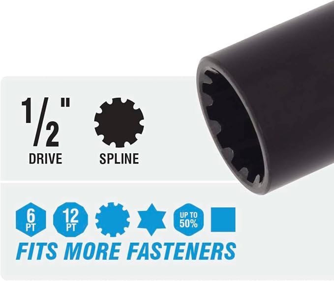 Spyder 10-Piece 1/2-Inch Drive Metric Deep Impact Socket Set with Adapter (19701)