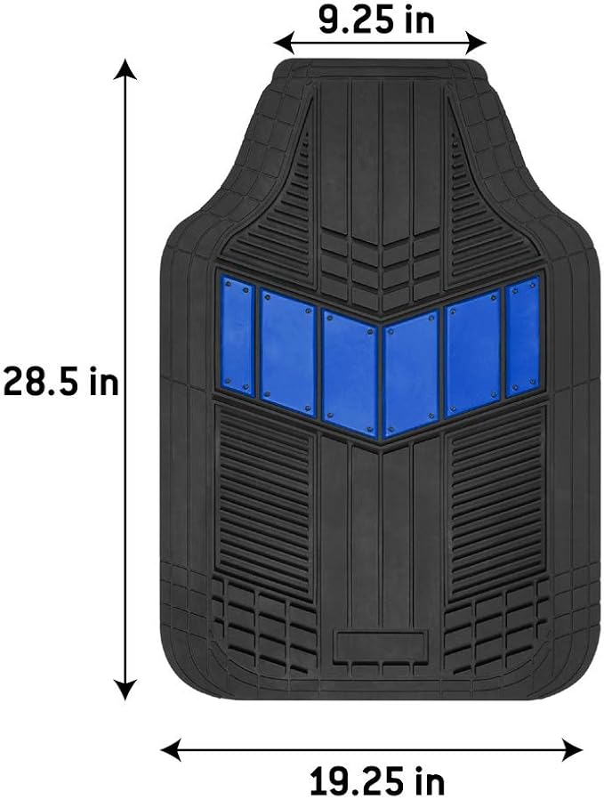 Motor Trend DualFlex Blue Floor Mats for Cars & Cargo Mat Full Set - All Weather Front & Rear Rubber Automotive Floor Mats & Cargo Liner for SUV, Car, & Van - Interior Trunk Mat & Floor Cover