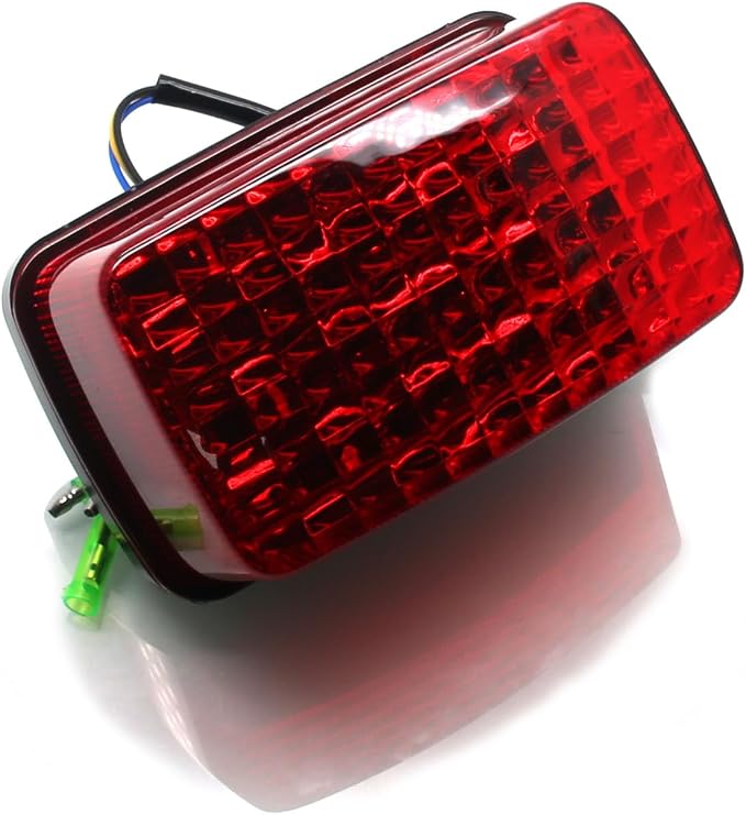 MZS ATV Tail Light, Quad Taillight LED Brake Accessories Red Lens Compatible with Big Bear Bruin Grizzly Kodiak Rhino Viking Wolverine, Replacement for 5KM-84710-01-00 5KM-8472C-10-00