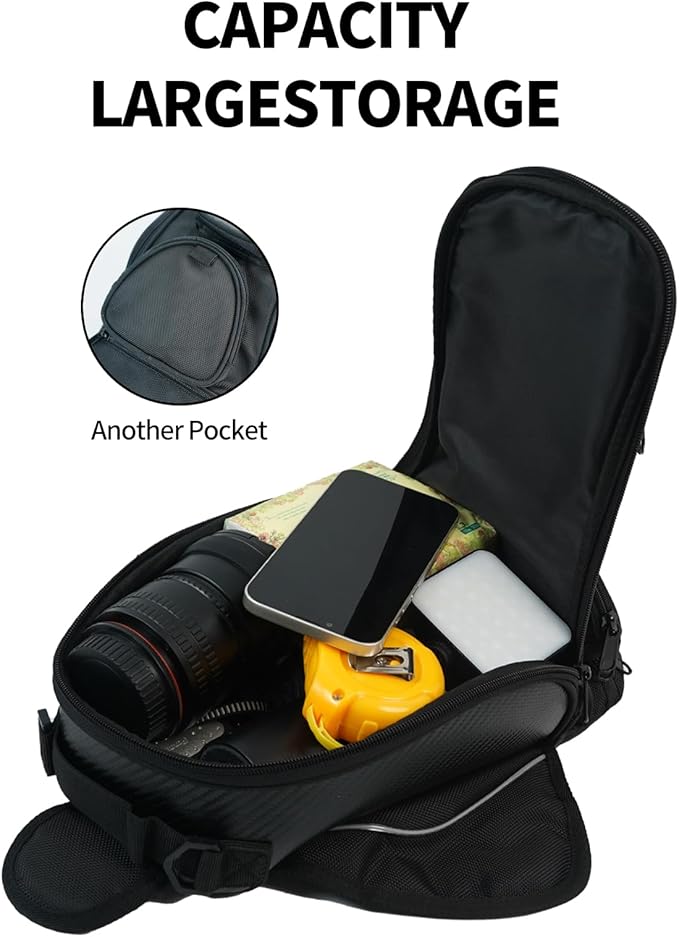 Motorcycle Tank Bag Universal Waterproof Oxford Fabric with Strong Magnetic，Magnetic Tank Bag, fits Harley Davidson, Indian, Honda, Yamaha, Suzuki and more