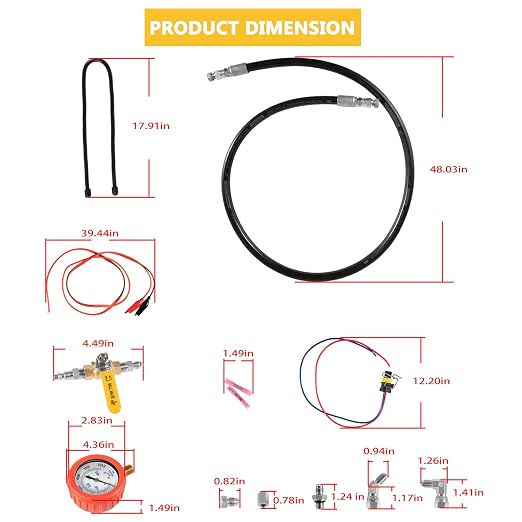 Bonbo Hpop Test Tool High Pressure & Air Leak Test Gauge Tool Kit Fits for Ford F250 F350 6.0L & 7.3L Powerstroke 1994-2007