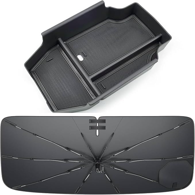 LANBEAN Windshield Sunshade & Center Console Organizer for 2023-2026 Honda Accord, Interior Accessories Bundle for 2025-2026 Accord