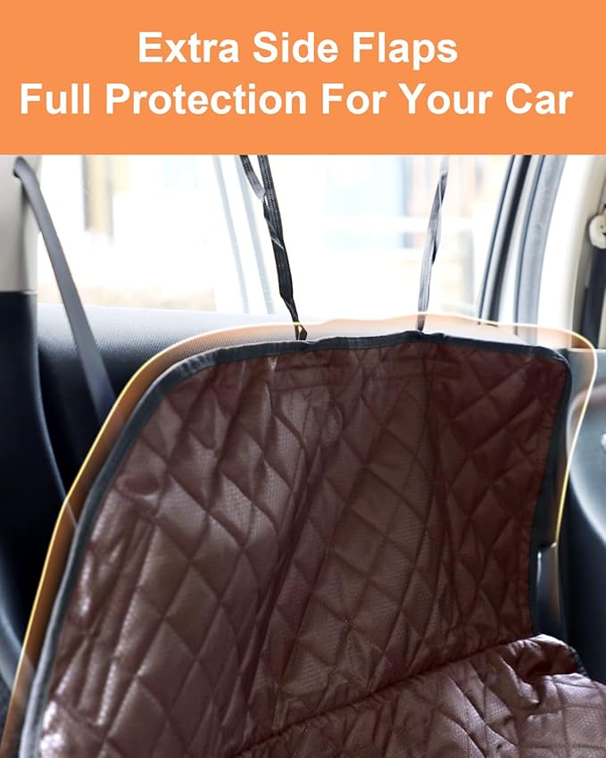 PETICON Dog Car Seat Cover and Cargo Liner, Nonslip Durable Pet Back Seat Bench Cover and Waterproof Pet Cargo Cover for Cars, Trucks, SUVs, Jeep, Bundle