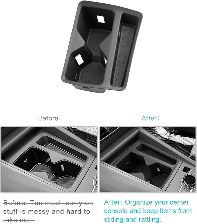 CDEFG for 2025 2026 Tiguan Center Console Organizer, for 2025 2026 Tiguan Accessories Middle Console Organizer Tray Cup Holder Storage Box