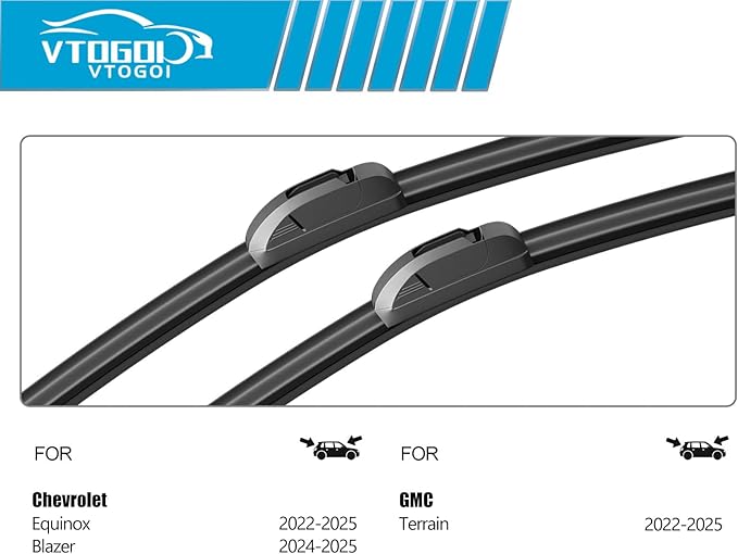 OEM Windshield Wiper Blades Replacement for Chevrolet Equinox 2022 2023-2025 GMC Terrain 2022-2025 Blazer 2024 2025,All Weather Original Factory Quality Front & Rear Wipers Set 24"+18"+12" (Pack of 3)