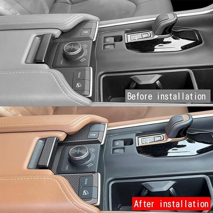 2Pcs Armrest Box Top Button Glitter Interior Modifications Compatible with Toyota Grand Highlander 2024 2025 2026 Fit for 2024-2026 Grand Highlander ABS Accessories(Wood Grain)