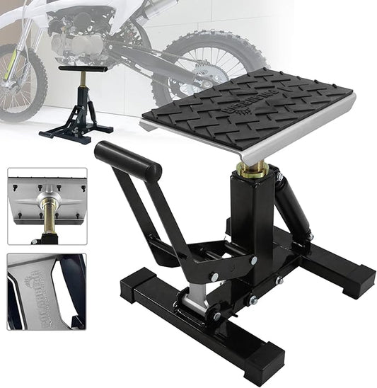 POLARBEAR Dirt Bike Stand Hydraulic Jack Vertical Lift CNC, for Dirt Bike/ATV/ADV/Rally Maintenance, Motorcycle Dirtbike Engine Stand with 1200Lbs Capacity(Silver)