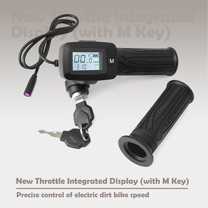 Upgrade 48V Throttle with M Key button Replacement for tutti Soleil 01 for Tuttio Soleil01 for tutto Soleil 01 Electric Dirt Bike Note the button（with M) is not compatible with the one (without M)