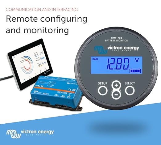 Victron Energy BMV-702 Battery Monitor with Shunt & Display - 6.5-95 VDC - Grey