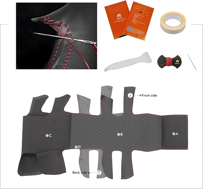 MEWANT Steering Wheel Covers for Dodge Ram 1500 TRX 2021-2024 Hand-Stitched Steering Wheel Wrap