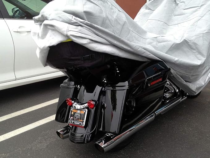 CarsCover Ultrashield Heavy Duty Waterproof Motorcycle Cover for Harley Davidson Touring Road Glide and Street Glide Bike HD Covers
